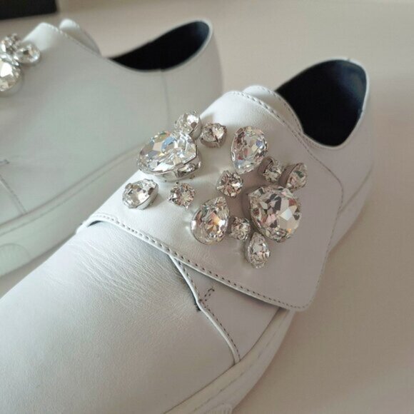 NIB NWT ZCD Montreal white leather and crystal embellished sneakers, 41 - Picture 7 of 12